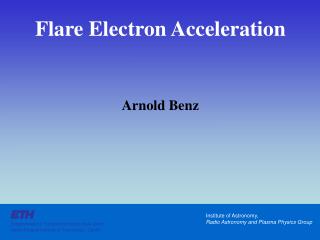 Institute of Astronomy, Radio Astronomy and Plasma Physics Group