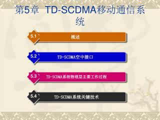 第 5 章 TD-SCDMA 移动通信系统