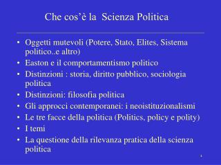 Che cos’è la Scienza Politica