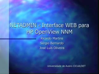 NETADMIN - Interface WEB para HP OpenView NNM