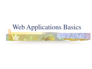Web Applications Basics