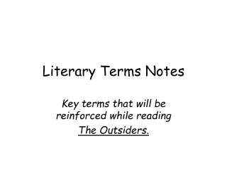 Literary Terms Notes
