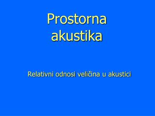 Prostorna akustika