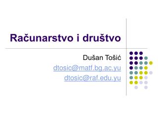 Računarstvo i društvo