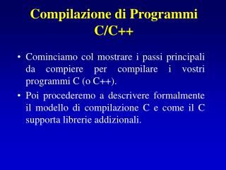 Compilazione di Programmi C/C++
