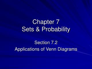 Chapter 7 Sets &amp; Probability