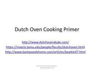 Dutch Oven Cooking Primer