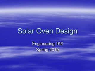 Solar Oven Design