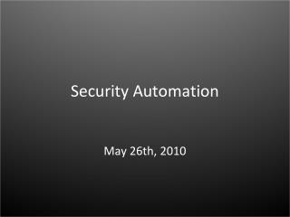 Security Automation