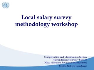 Local salary survey methodology workshop