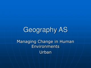 Geography AS