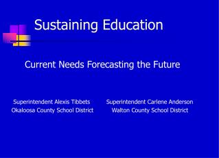 Sustaining Education