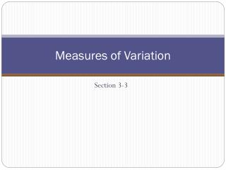Measures of Variation