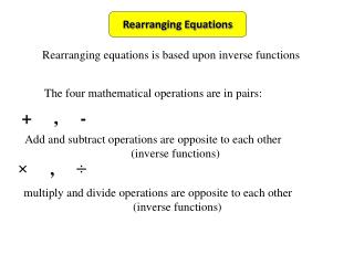 Rearranging Equations