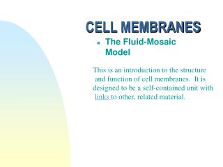 CELL MEMBRANES