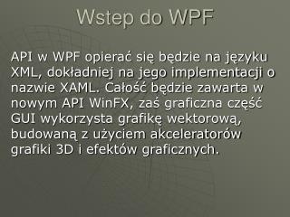 Wstep do WPF