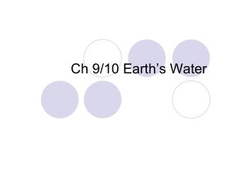 Ch 9/10 Earth’s Water