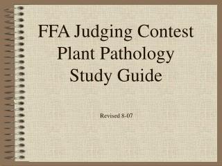 FFA Judging Contest Plant Pathology Study Guide