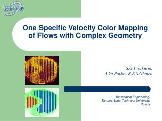 One Specific Velocity Color Mapping of Flows with Complex Geometry