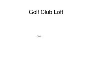 Golf Club Loft
