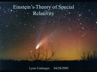 Einstein’s Theory of Special Relativity