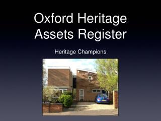 Oxford Heritage Assets Register