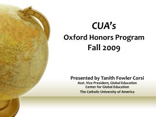 CUA’s Oxford Honors Program Fall 2009