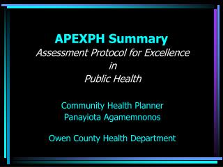 APEXPH Summary