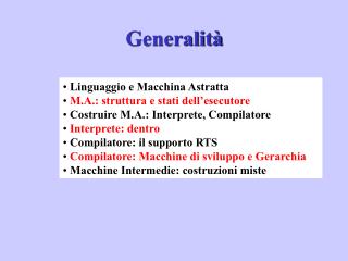 Generalità