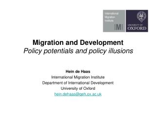 Migration and Development Policy potentials and policy illusions