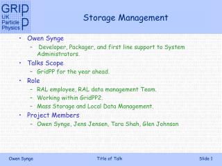 Storage Management