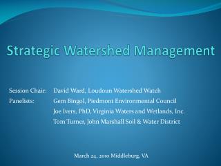 Strategic Watershed Management