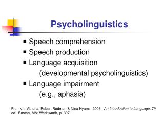 Psycholinguistics