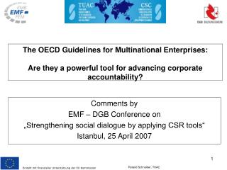 Comments by EMF – DGB Conference on „Strengthening social dialogue by applying CSR tools“