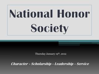 National Honor Society