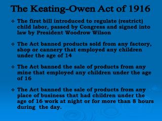 The Keating-Owen Act of 1916