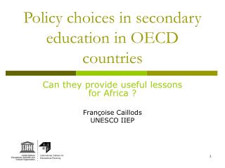 Policy choices in secondary education in OECD countries