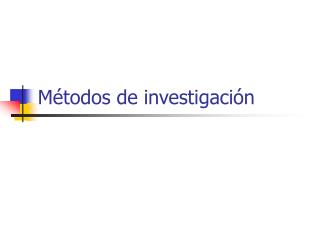 Métodos de investigación