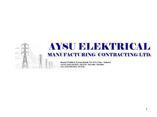 COMPANIES PRE-PUBLICITY PRODUCTS SOLD COMPLETED PROJECTS(AYSU ELEKTRİK)