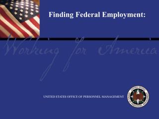 Finding Federal Employment: