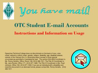 OTC Student E-mail Accounts