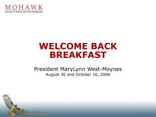WELCOME BACK BREAKFAST