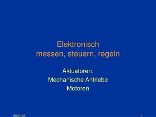 Elektronisch messen, steuern, regeln