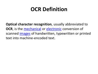 OCR Definition