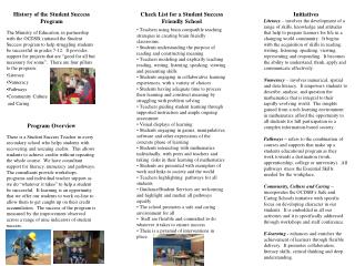 History of the Student Success Program