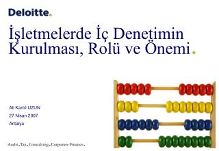 İşletmelerde İç Denetimin Kurulması, Rolü ve Önemi .