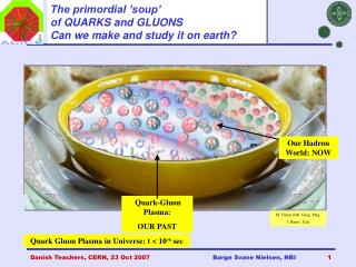 The primordial ’soup’ of QUARKS and GLUONS Can we make and study it on earth?