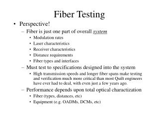 Fiber Testing