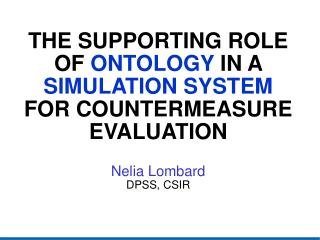 Ontologies and Simulations