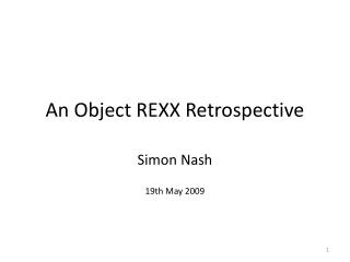 An Object REXX Retrospective